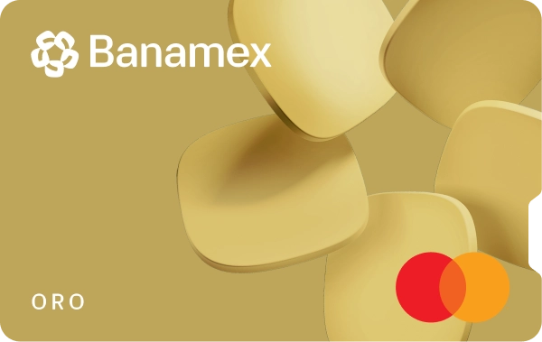 Tarjeta de crédito Oro Banamex horizontal.
