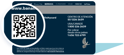 Reverso de la tarjeta Affinity card mostrando el código QR.