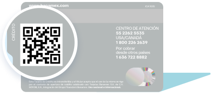 Reverso de la tarjeta platinum mostrando el código QR