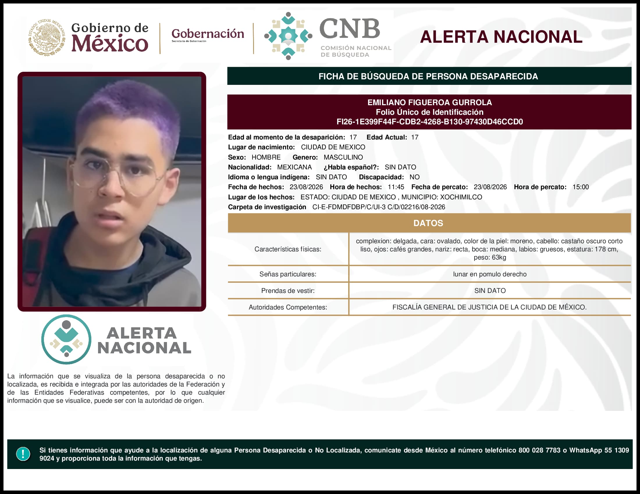 Persona desaparecida  Emiliano  Figueroa  Gurrola 