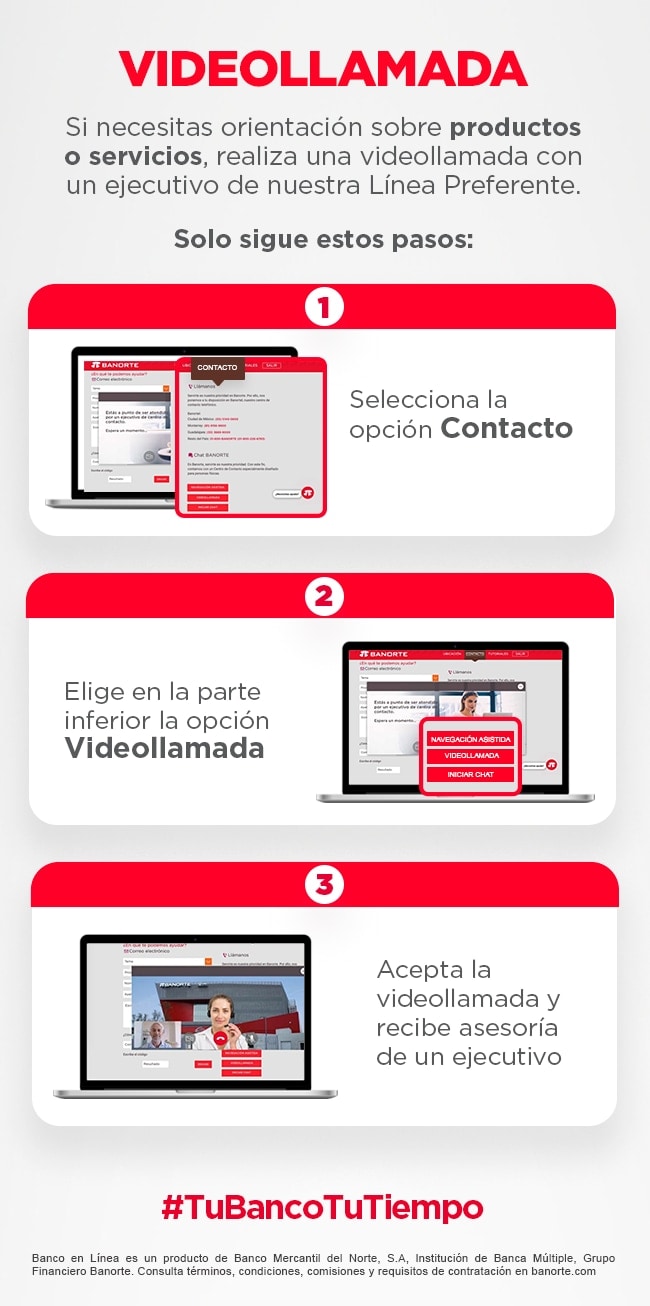 Videollamadas en Banco en L&iacute;nea