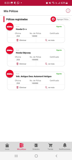 Facturas de mis pólizas en la App Seguros Banorte