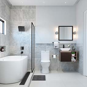 BAÑO MODERNO MINIMALISTA BOLMEN