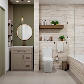 BAÑO MODERNO OLIVO