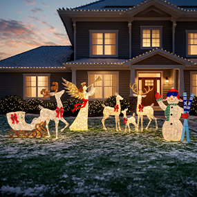 Decoración navideña iluminada