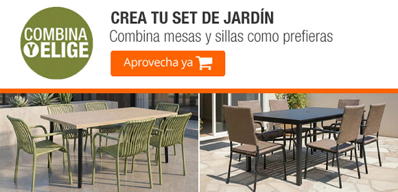 Combina y Elige - Crea tu set de jardín combinando mesas y sillas como prefieras