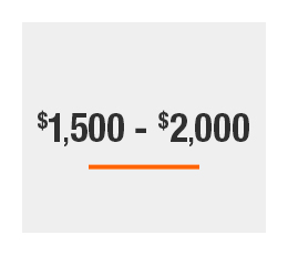 De $1,500 a $2,000
