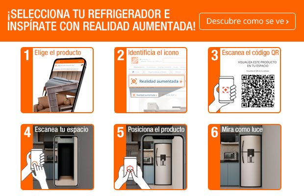Selecciona tu refrigerador e inspírate con realidad aumentada