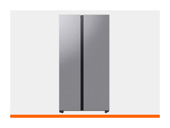 Refrigerador tipo Dúplex en acabado acero inoxidable con dos puertas verticales de lado a lado.