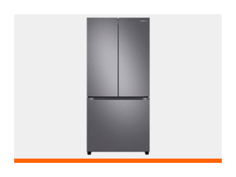 Refrigerador tipo French Door en acabado acero inoxidable con tres puertas y diseño de congelador inferior