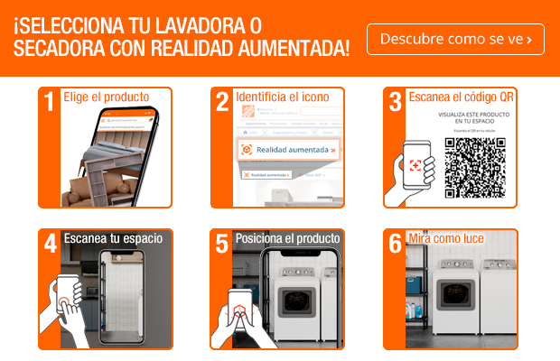 ¡Selecciona tu lavadora o secadora e inspírate con realidad aumentada!