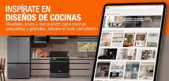Inspírate en diseños de cocinas - Muebles, pisos y decoración para cocinas pequeñas y grandes, ¡llévate el look completo!