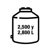 2,500 y 2,800 L