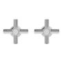 JUEGO DE MANERALES 5.9 X 5.9 X 3.5 CM PLATA RUGO 2 PIEZAS
