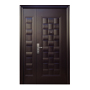 PUERTA EXTERIOR DE SEGURIDAD CON FIJO 12 PASADORES 130 X 213 CM DERECHA CHOCOLATE MATE