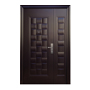 PUERTA EXTERIOR SEGURIDAD CON FIJO 12 PASADORES 130 X 213 CM IZQUIERDA CHOCOLATE MATE