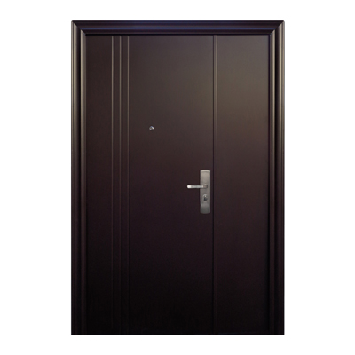PUERTA EXTERIOR DE SEGURIDAD CON FIJO 12 PASADORES 130 X 213 CM IZQUIERDA CAFÉ MATE