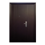 PUERTA EXTERIOR DE SEGURIDAD CON FIJO 12 PASADORES 130 X 213 CM IZQUIERDA CAFÉ MATE