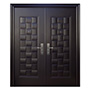 PUERTA EXTERIOR DE SEGURIDAD DOBLE 12 PASADORES 170 X 213 CM IZQUIERDA CHOCOLATE MATE