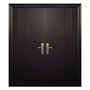 PUERTA EXTERIOR DE SEGURIDAD DOBLE 12 PASADORES 170 CM X 213 CM DERECHA CHOCOLATE