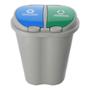BOTE DE BASURA DOBLE CON TAPA 50 L