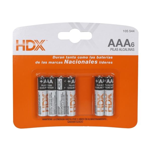 BATERÍA ALCALINA AAA HDX 6 PIEZAS
