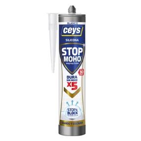 SILICÓN ACÉTICO STOP MOHO PARA BAÑOS Y COCINAS ALTAS TEMPERATURAS 290 ML BLANCO