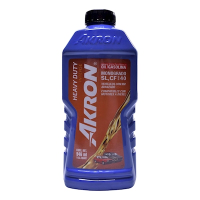 ACEITE PARA MOTOR HEAVY DUTY INTENSE MONOGRADO SL 40 DE 946 ML AZUL AKRON