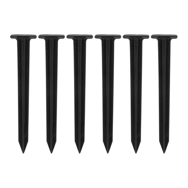 ESTACA PARA BORDES PLÁSTICO NEGRO 6 PIEZAS