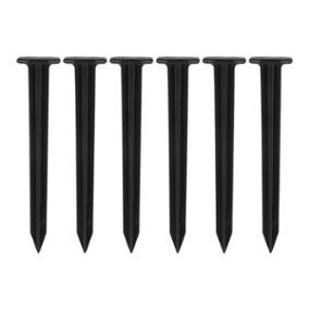 ESTACA PARA BORDES PLÁSTICO NEGRO 6 PIEZAS