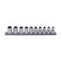 JUEGO DE DADOS METRICOS 10 PIEZAS CUADRO 1/2" ACERO