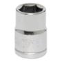 DADO HEXAGONAL 7/16" CUADRO 3/8" ACERO CROMADO