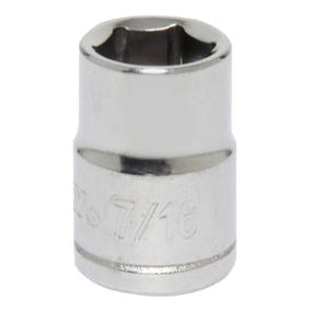 DADO HEXAGONAL 7/16" CUADRO 3/8" ACERO CROMADO
