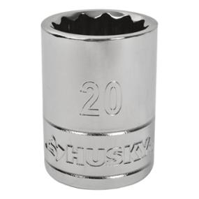 DADO 20 MM CUADRO 1/2" 12 PUNTAS ACERO CROMO VANADIO