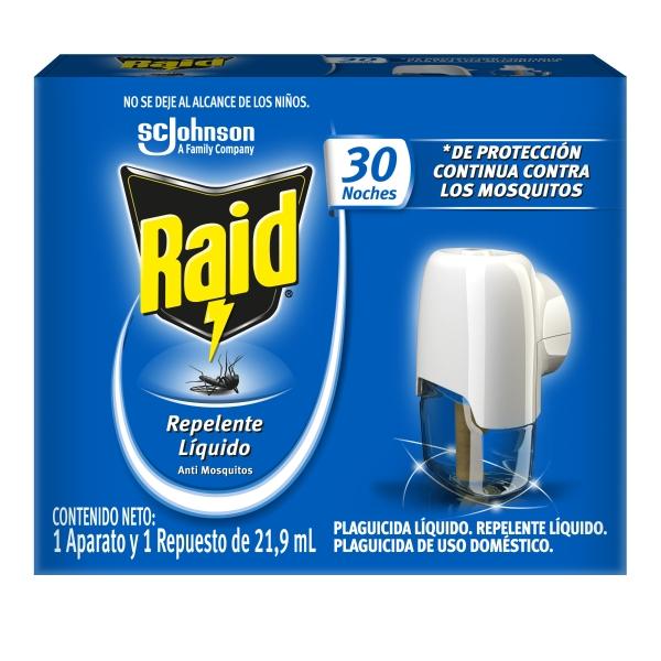 REPELENTE LÍQUIDO APARATO Y REPUESTO DE 21.9 MILILITROS RAID