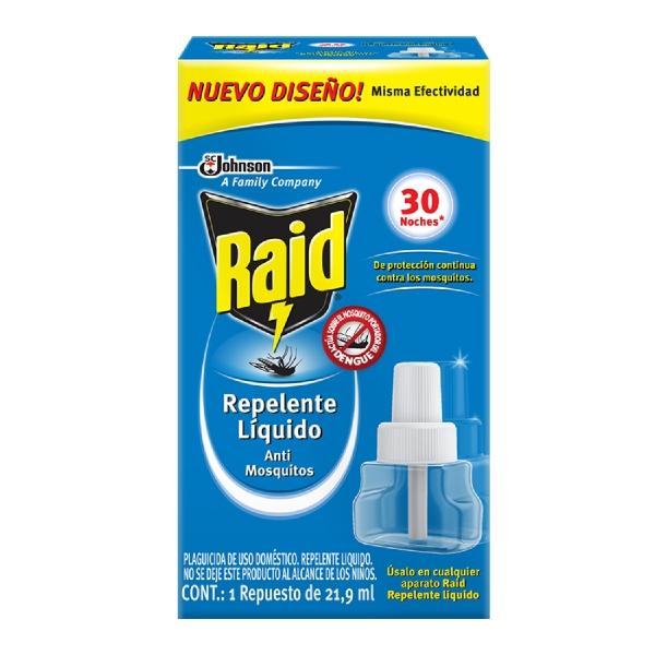 REPUESTO REPELENTE LÍQUIDO DE 21.9 MILILITROS RAID