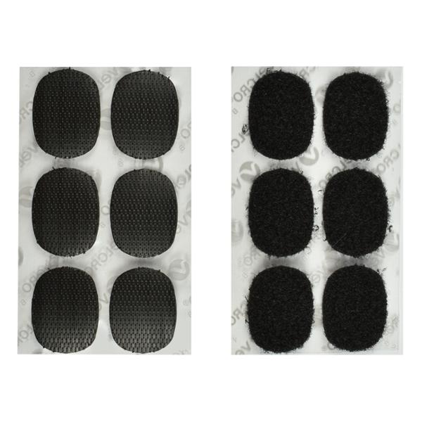 SUJETADOR CON ADHESIVO OVALADO DE 2.5 x 1.9 CM NEGRO 6 PIEZAS