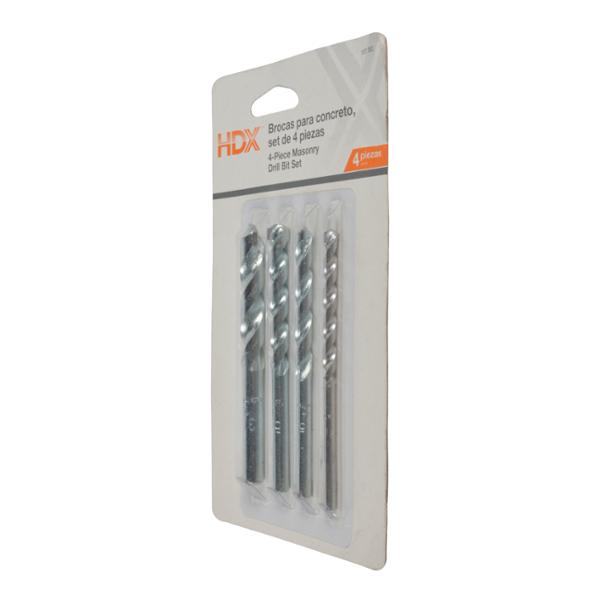 JUEGO DE BROCAS PARA CONCRETO ACERO 4" 4 PIEZAS