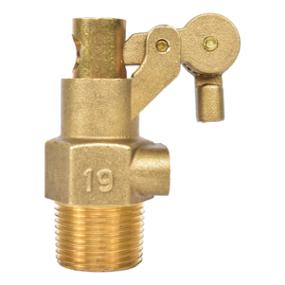 VÁLVULA PARA FLOTADOR CON TUERCA Y ARANDELA BRONCE 3/4" DORADA