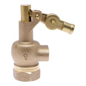 VALVULA PARA FLOTADOR CON TUERCA Y ARANDELA BRONCE 1" DORADA