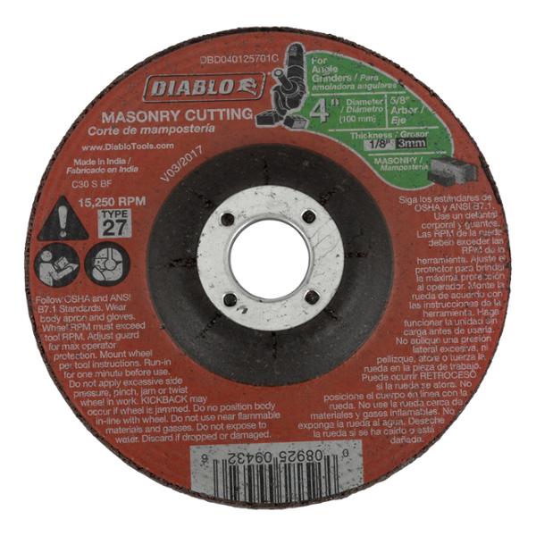DISCO ABRASIVO PARA MAMPOSTERIA ESMERILADORA 4" OXIDO DE ALUMINIO