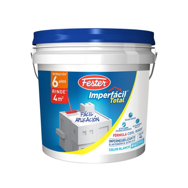IMPERMEABILIZANTE ACRILICO IMPERFACIL TOTAL 6 AÑOS SECADO RAPIDO BLANCO 4 L