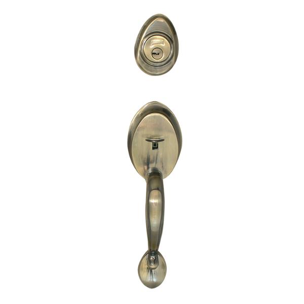CERRADURA DE GATILLO PARA ENTRADA PRINCIPAL VENECIA DOBLE REVERSIBLE LATON ANTIGUO