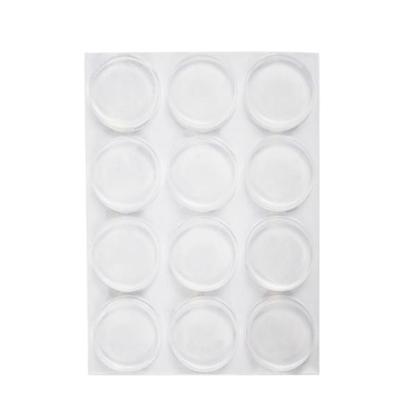 TOPES DE GOMA ANTI-IMPACTO SCOTCH, REDONDO, TRANSPARENTE, 21 MM, 12 UND