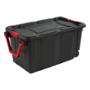 CAJA ORGANIZADORA USO RUDO 151 L PLÁSTICO TAPA NEGRA CON BROCHE