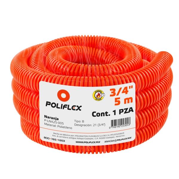 POLIFLEX NARANJA 3/4" ROLLO 5M