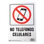 LETRERO DE PLÁSTICO PARA PARED "NO TELÉFONOS CELULARES 30.4 X 21.5 CM