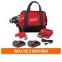 M18 TALADRO ROTOMARTILLO DE 1/2" BRUSHLESS (SIN CARBONES) 2 BATERÍAS COMP DE 2.0AH Y MULTICARGADOR