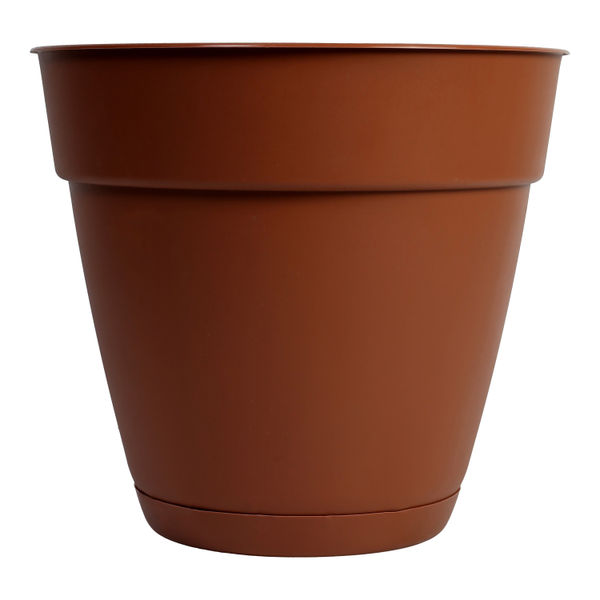 MACETA PLÁSTICA CON PLATO 40.4CM TERRACOTA