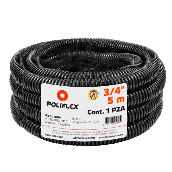 POLIFLEX NEGRO ELECTRICO P/AUDIO 3/4" 5M